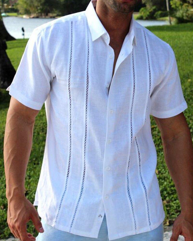 Men's casual shirt with short sleeves -06