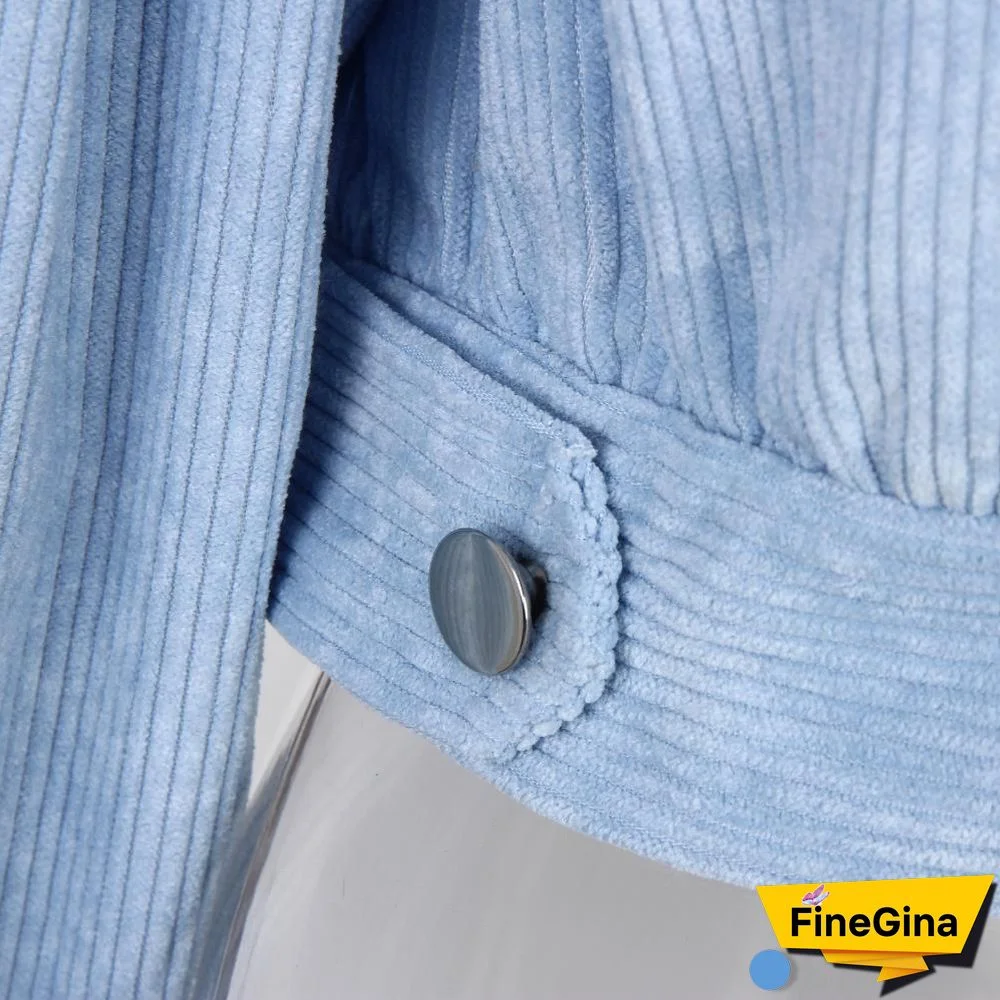 Corduroy Long Sleeve Coat Tops