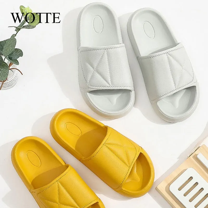 Women Indoor Floor Flat Shoes Summer Non-slip Flip Flops Bath Home Slippers Female Slipper Comfortable Mens Shoes House  Slipper