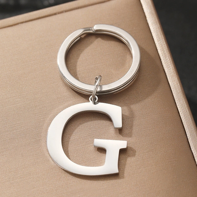 Basic Minimalist Letter 304 Stainless Steel Polishing Unisex Bag Pendant Keychain