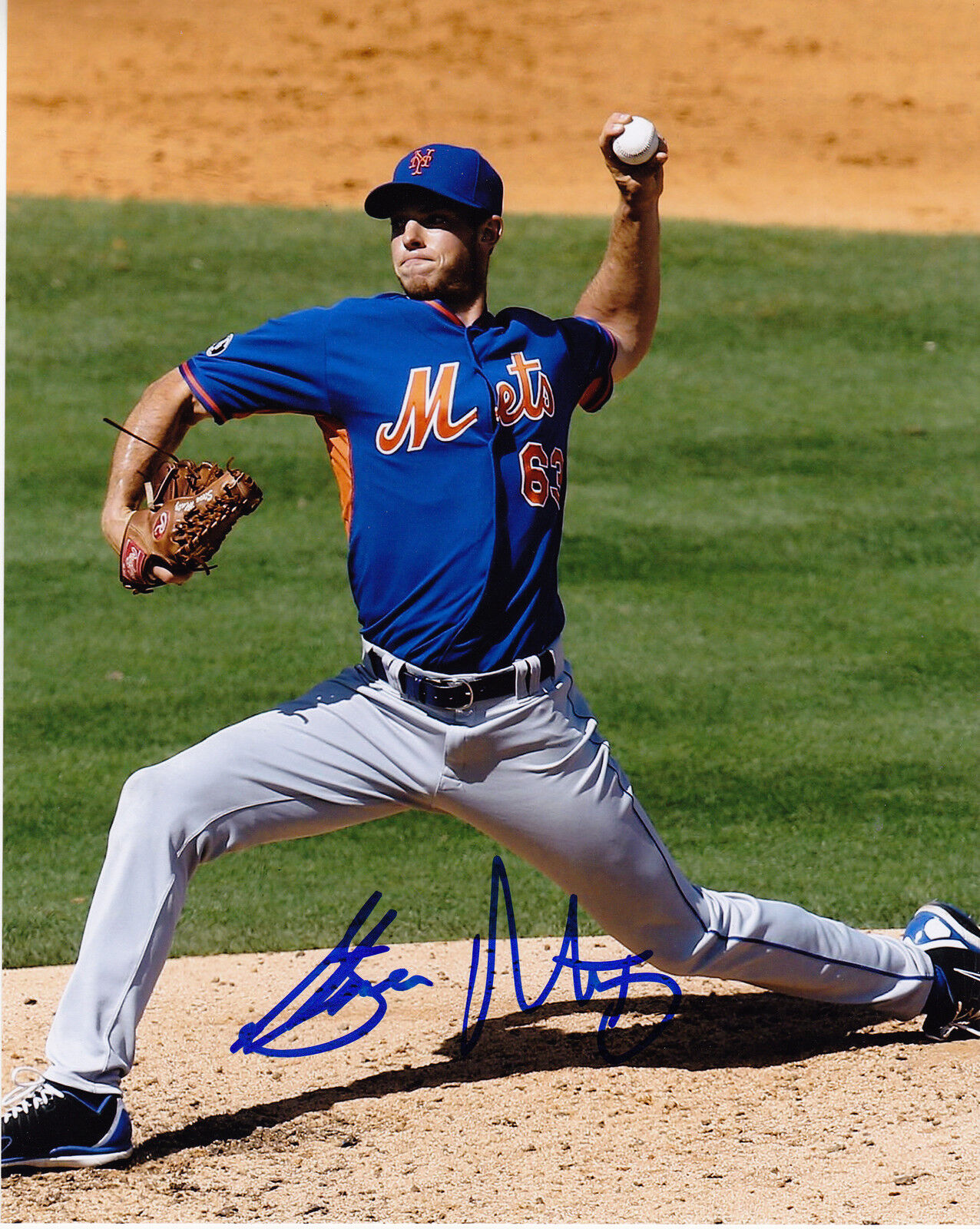 STEVEN MATZ NEW YORK METS ACTION SIGNED 8x10