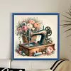 Flower Sewing Machine-11CT Stamped Cross Stitch 45*45cm/17.72*17.72in tapestrymarket