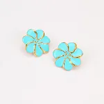 Bohemian Flower Oil Drop Earrings - Image 7