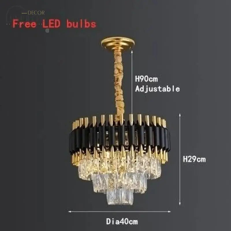 Nebra- Luxury K9 Crystal Chandeliers Round D40Cm / Changeable Light Chandelier