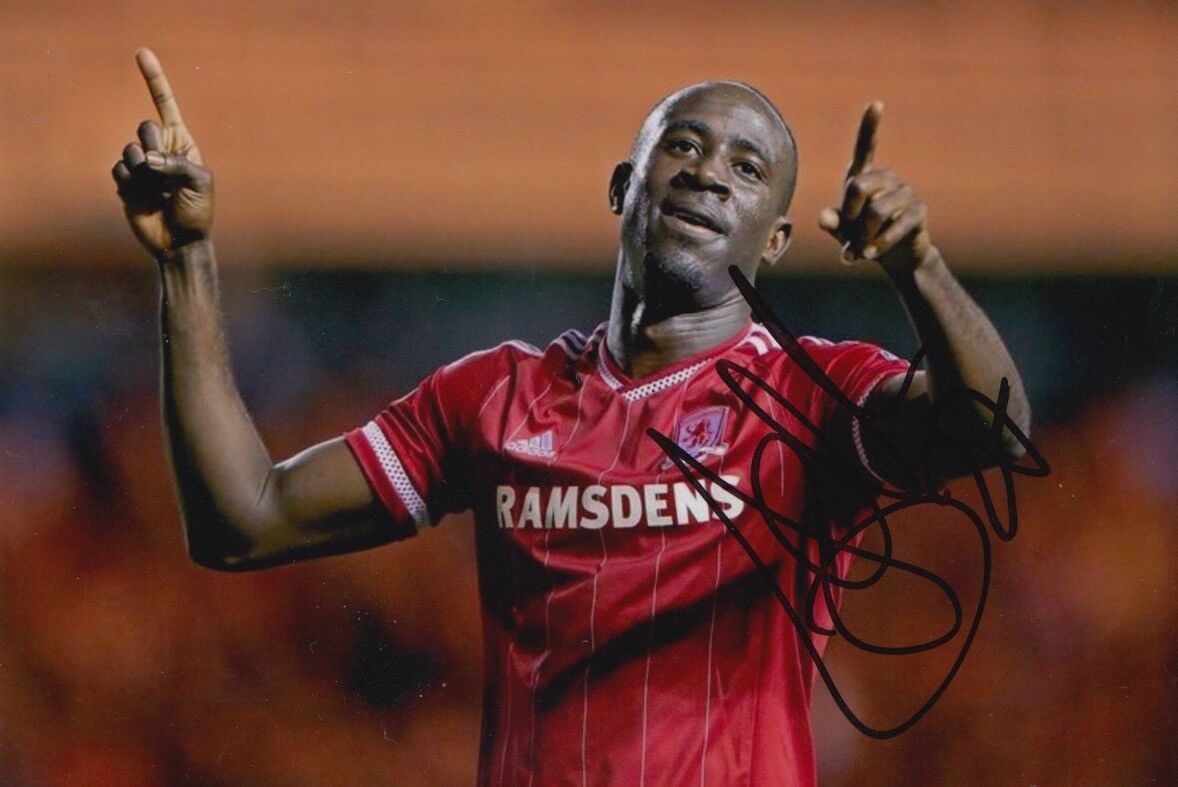 MIDDLESBROUGH HAND SIGNED ALBERT ADOMAH 6X4 Photo Poster painting 1.