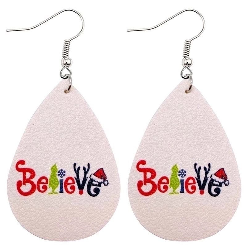 Novelty Water Droplets Pu Leather Women’s Earrings 1 Pair