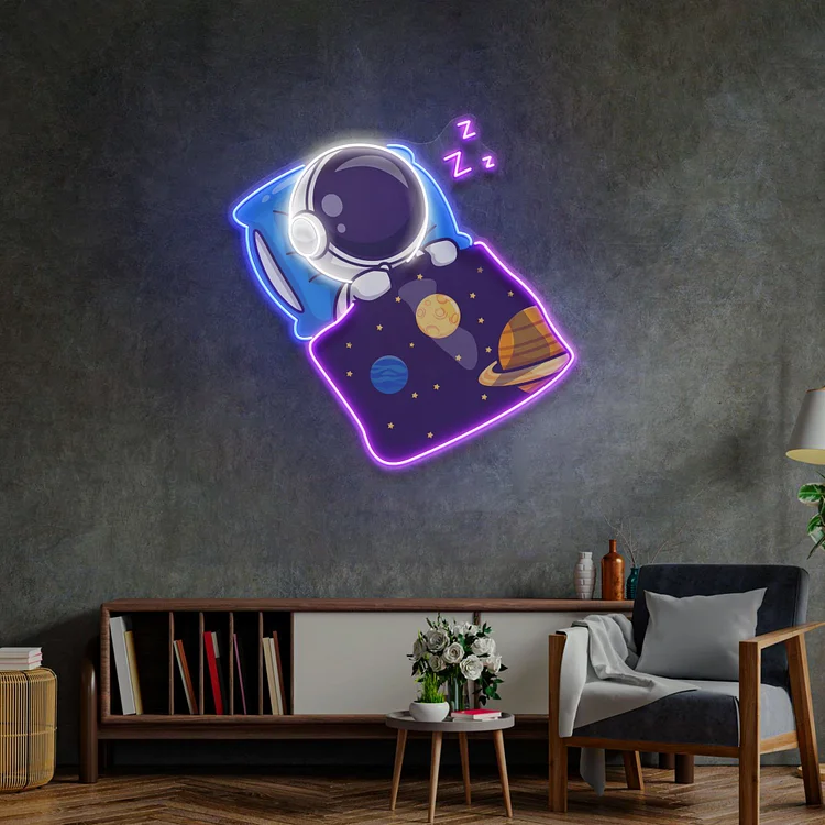 Astronaut Sleep LED Neon Sign Light Wall Decor Kids Space