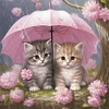Umbrella Kitten - 11CT Stamped Cross Stitch 40*40cm