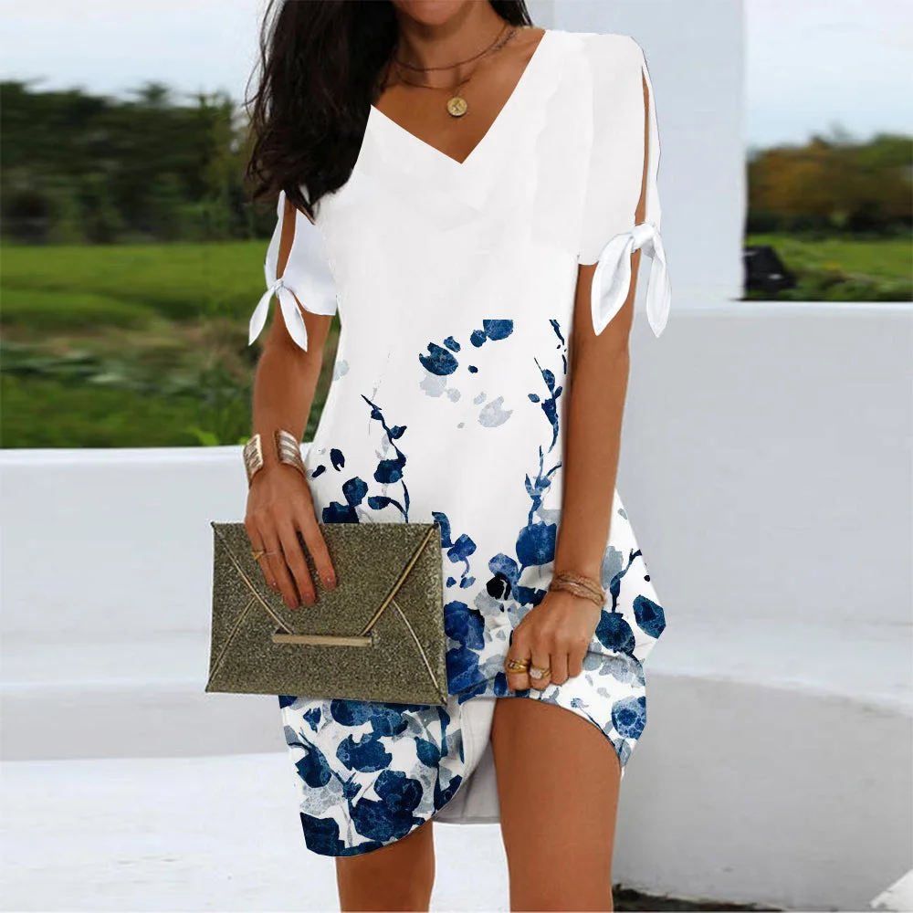 Stylish Short Sleeve Mini Dress