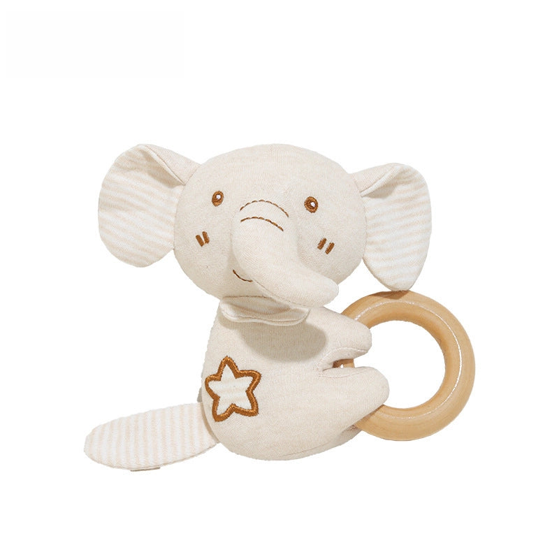 Kakiblin Organic Cotton Hand Ring Baby Can Bite Beech Grinding Stick Baby Hand Rattle Toy In Stock