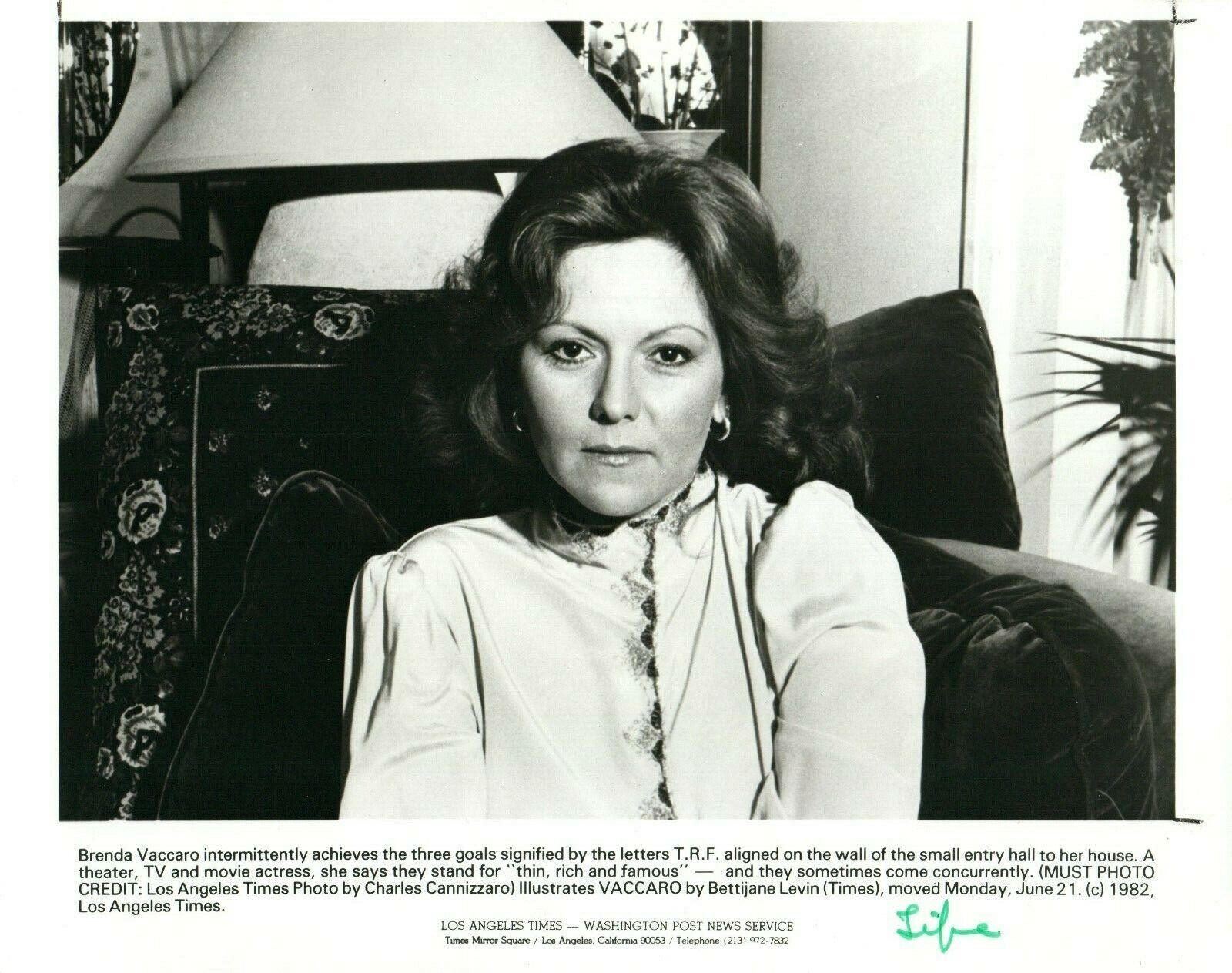 BRENDA VACCARO Actress 8x10 Promo Press News Photo Poster painting 1982