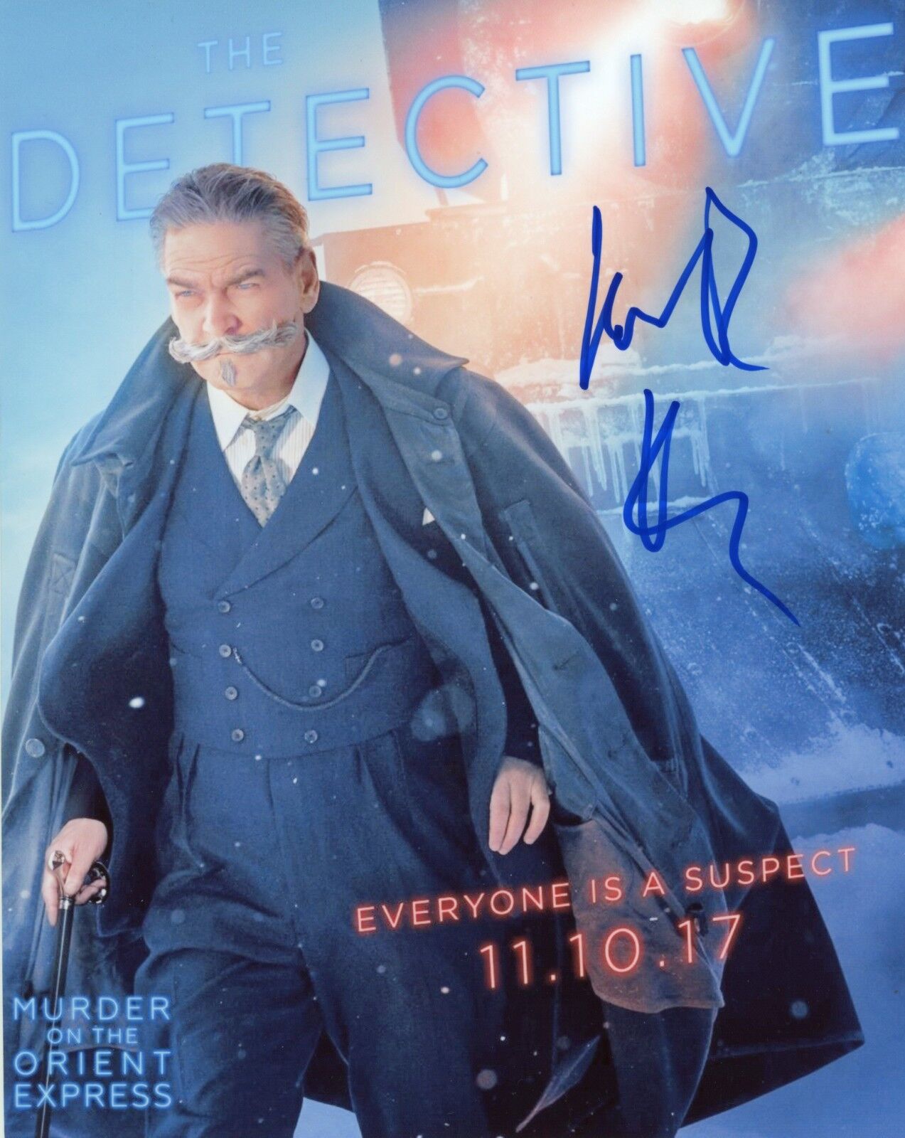 KENNETH BRANAGH Authentic Hand-Signed Murder on the Orient Express