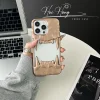 Tiger Teeth wrinkled shiny electroplated mobile phone case anti-fall shockproof hollow heat dissipation protective cover suitable for iPhone