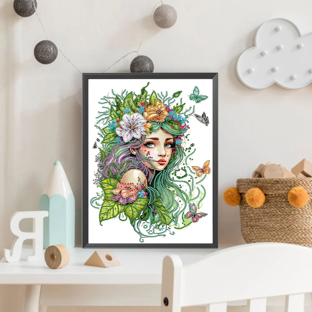 Diamond Painting - Partial Special Shaped Drill - Elf Girl(Canvas|30*40cm)