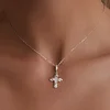 925 Sterling Silver Luminescent Retro Cross Pendant Charm