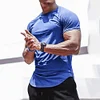 Men's Casual Solid Color Breathable Bottoming Shirt Sports Fitness Slim Thin Section Quick-drying Short-sleeved T-shirt by Inlyline