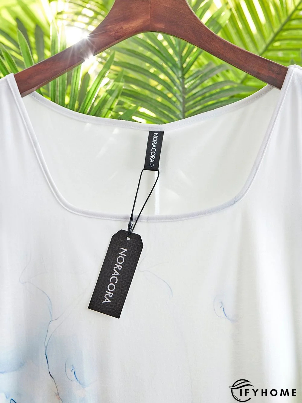 Abstract Short Sleeve Square Neck Casual Dress | IFYHOME