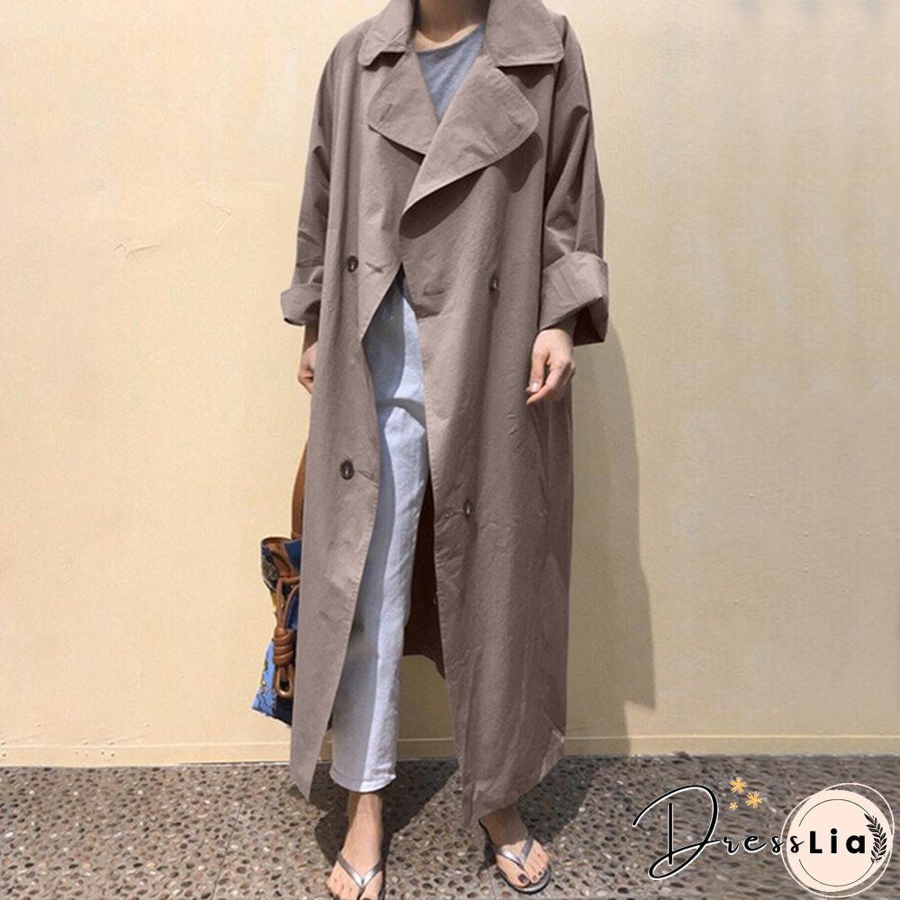 ZANZEA Women Autumn Long Sleeve Casual Elegant Trench Coat Clubbing Windbreaker