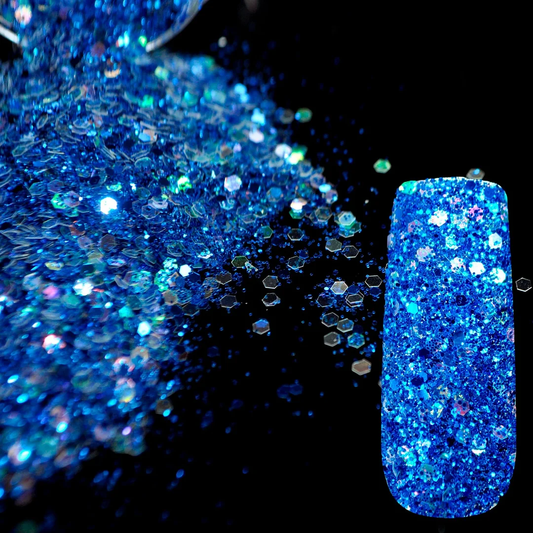 Snow White Glitter Nail Art Tool DIY Glitter Mix Manicure 3D Powder Small Pentagon Sequins Nail Supplies Decoration 270-Nail Inspo