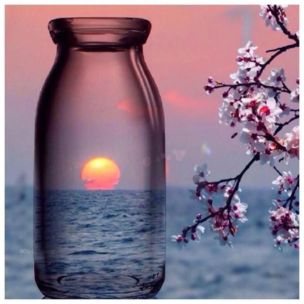 Full Round Diamond Painting Bottle Scenery (30*30cm)