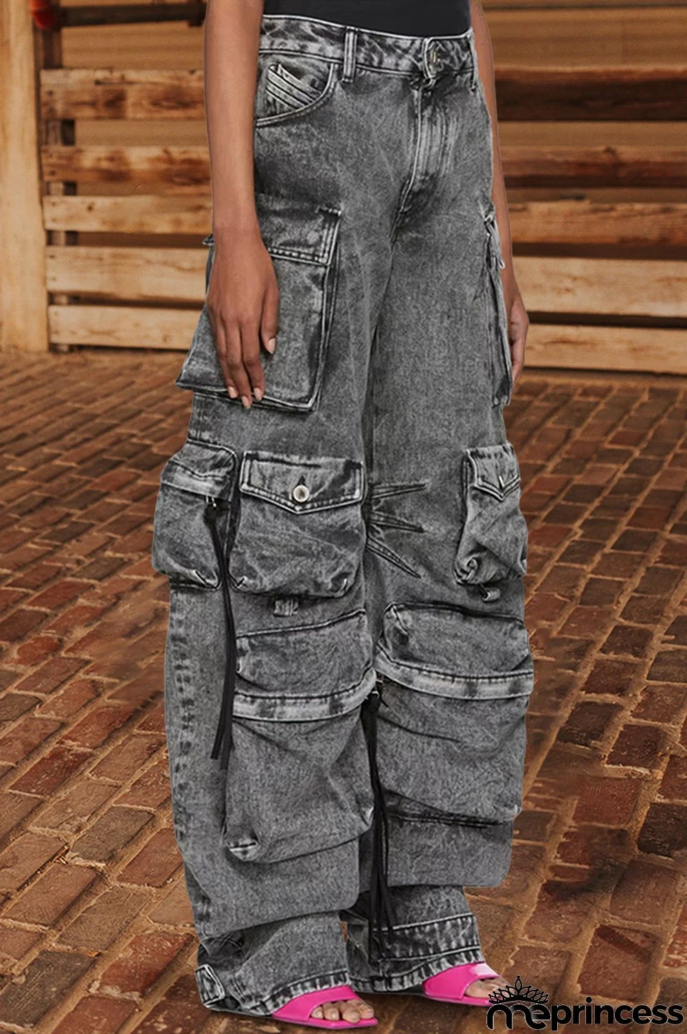 Retro Casual Multi-pocket Jeans