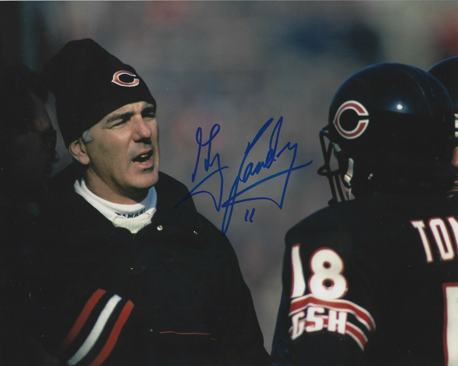 Autographed GREG LANDRY Chicago Bears 8x10 Photo Poster painting w/COA