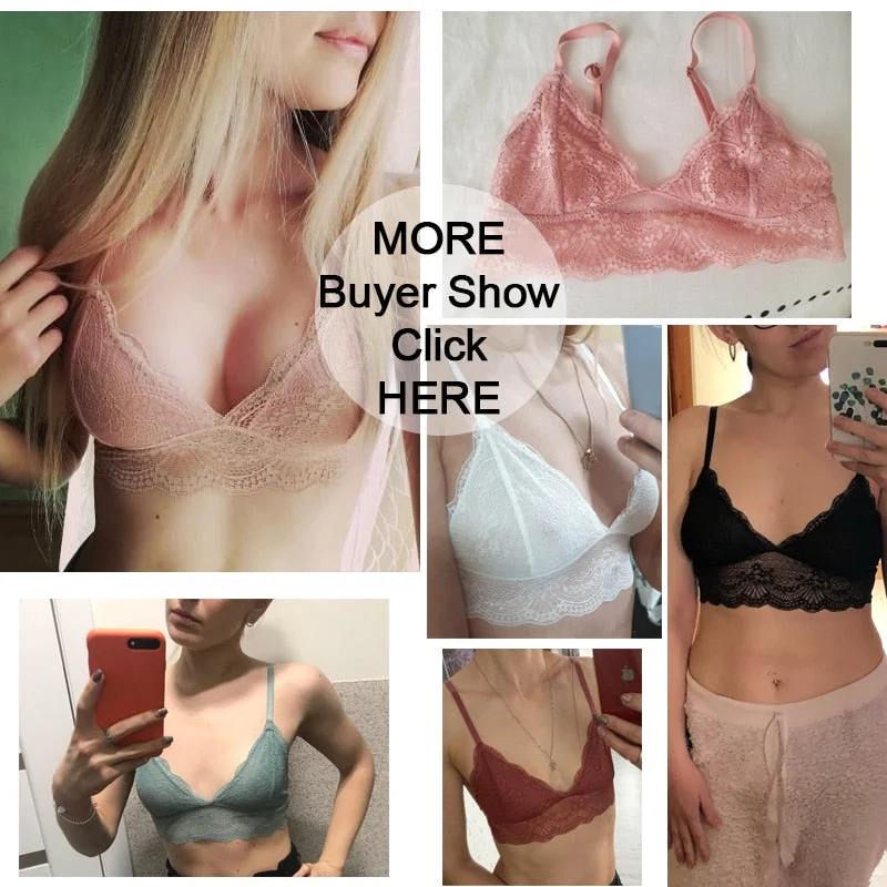 Bras For Women Sexy Underwear Unlined Lingerie Lace Bralette Push Up Brassiere Crop Top French Style Bralet BH Female Underwear