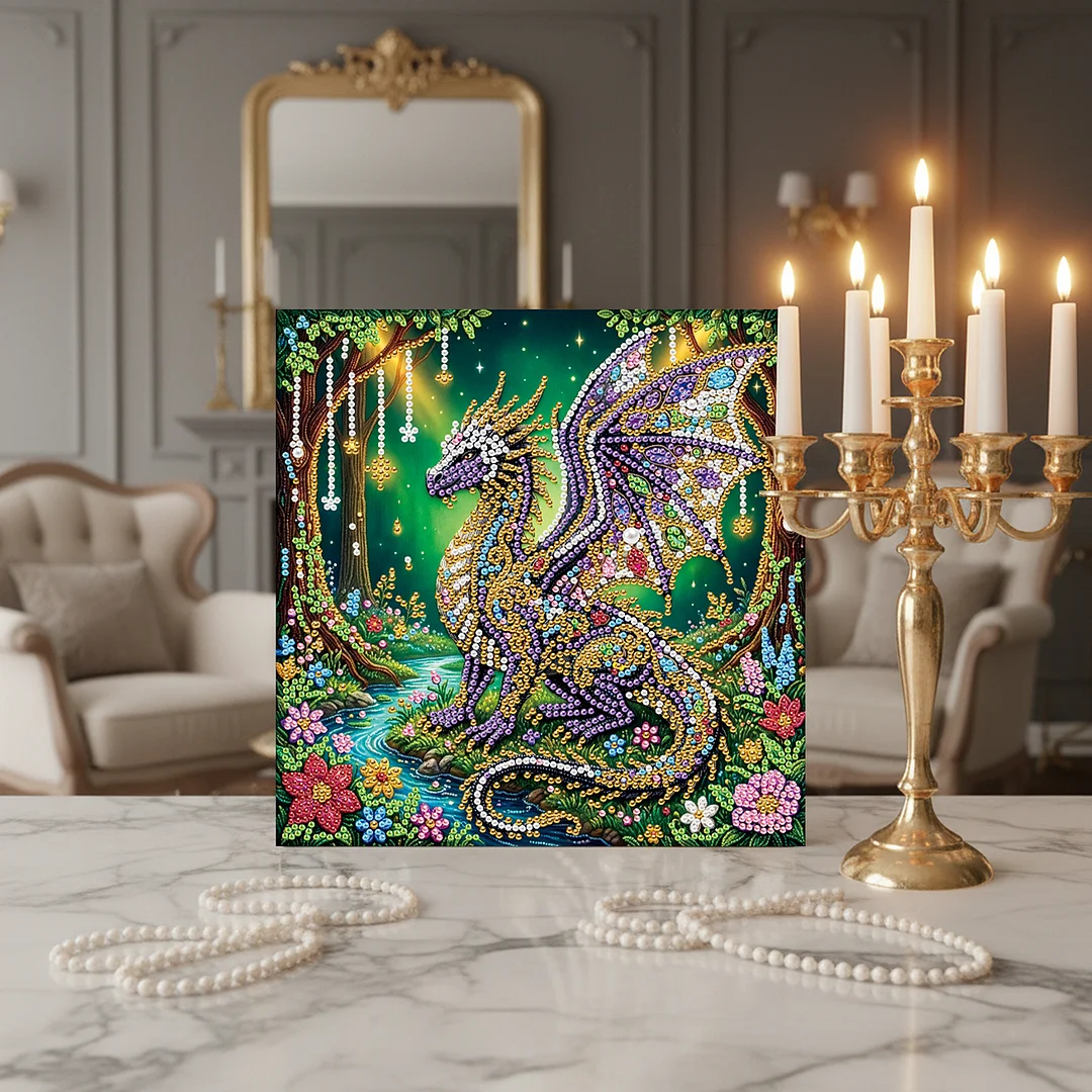 Forest Dragon - DIY Pearl Diamond Art Kit With Frame 25*25cm