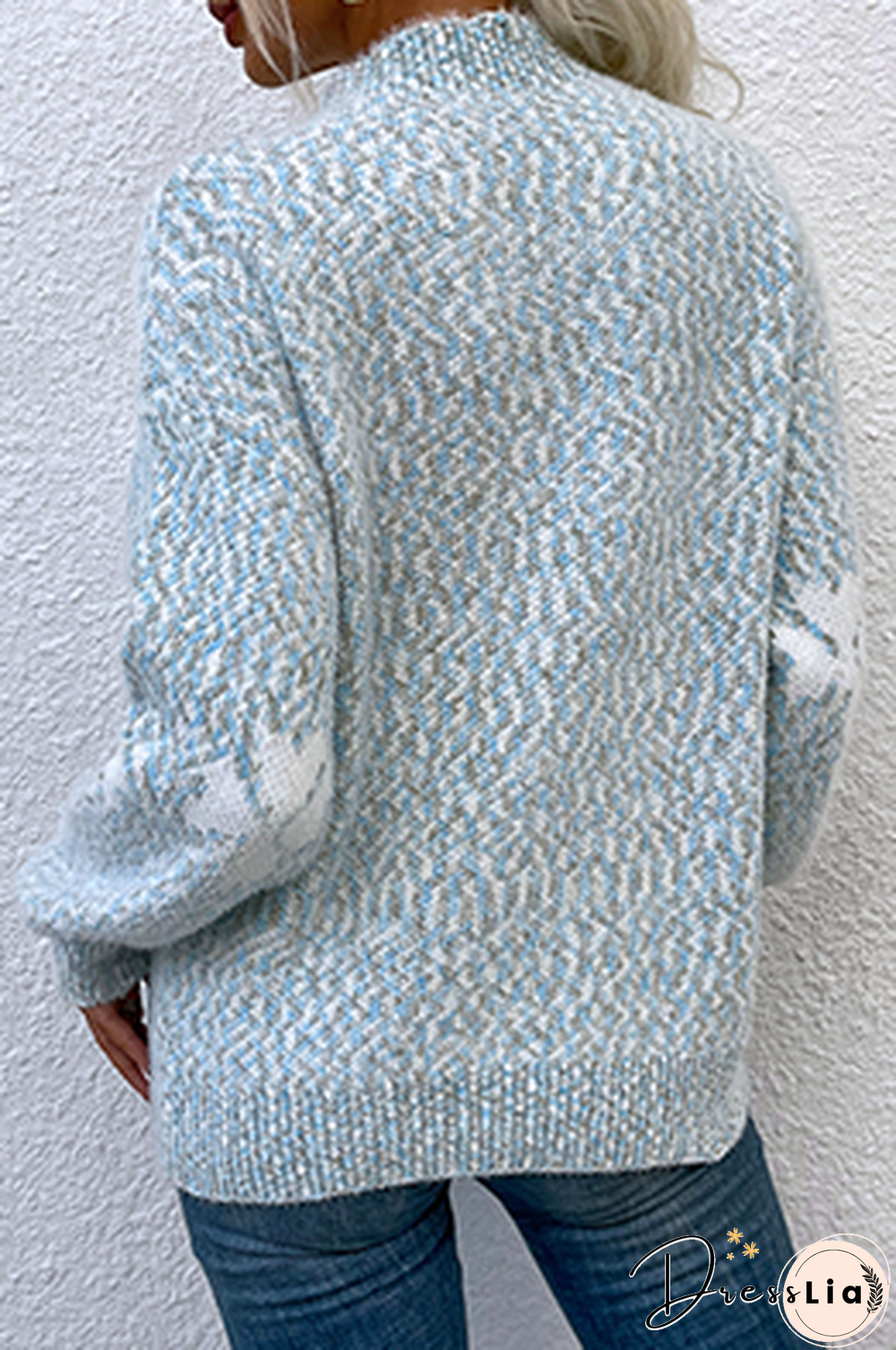 Casual Snowflakes Basic Half A Turtleneck Tops