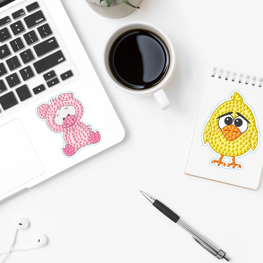 4pcs Diamond Mosaic Sticker Art Crafts Animal DIY Cartoon Stickers Children Gift