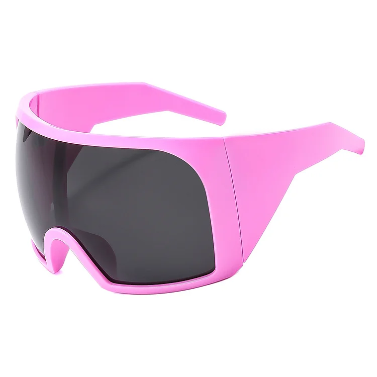 Large Frame One-Piece Outdoor Sun Protection Cycling Sports Windproof Sunglasses at Hiphopee