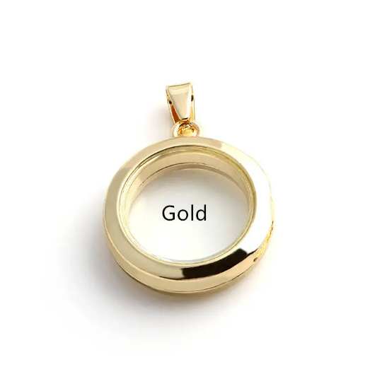 5pcs Round Floating Locket Charms Magnetic Glass Locket Pendants can be opened and closed,Floating Locket Living Memory Jewelry