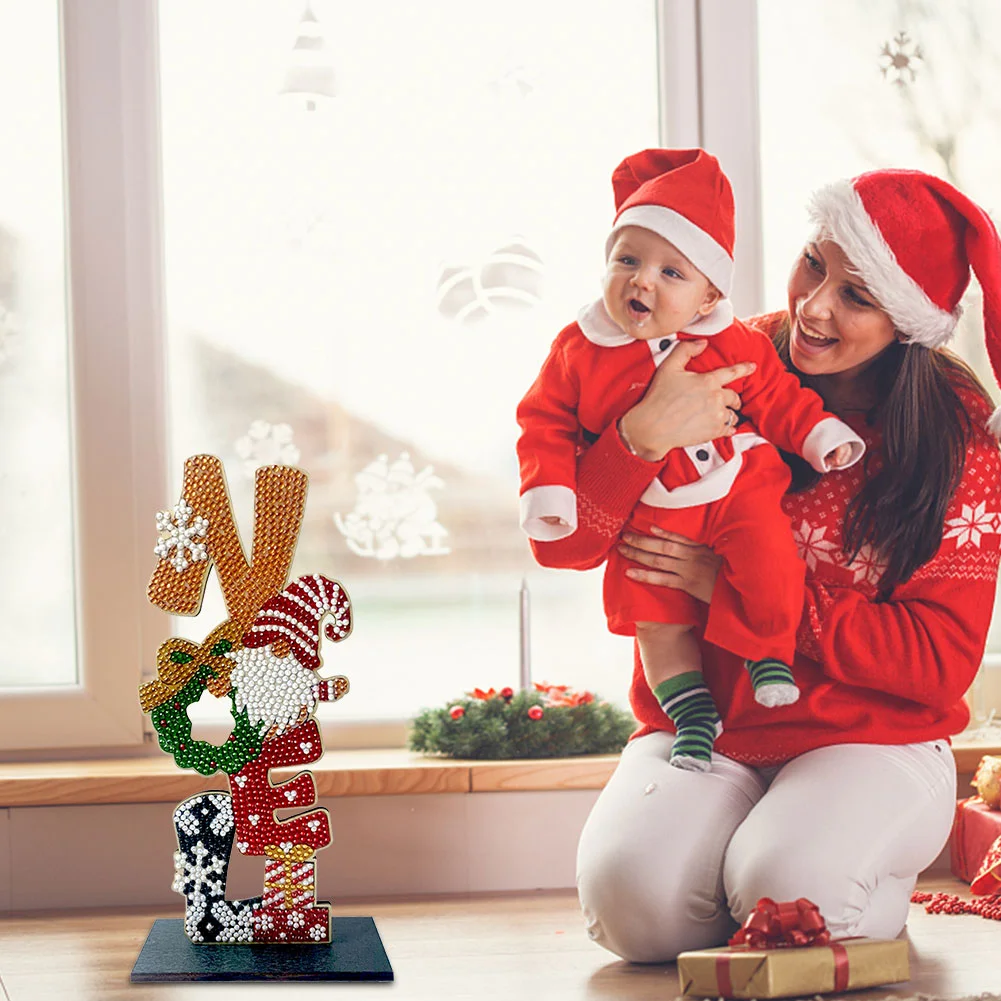 Christmas Wooden Spot Diamond Decoration (Single-sided Crystal Diamond)