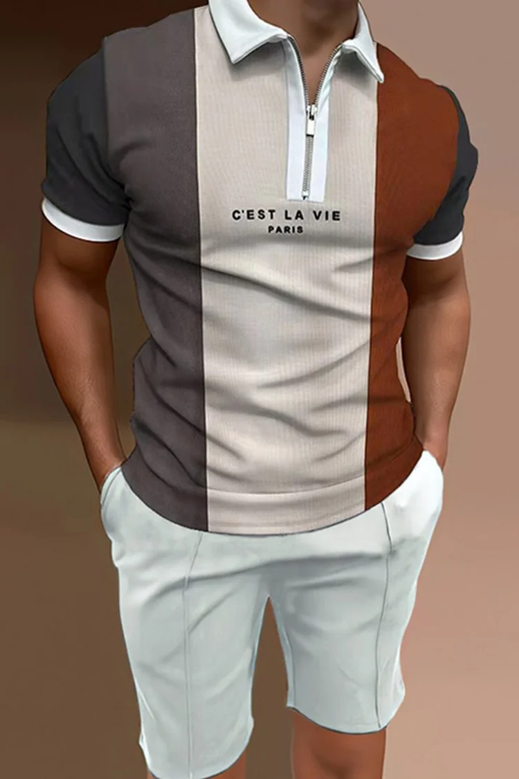 Tiboyz Outfits Fashion Polo And Shorts Two Piece Set