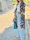 Printed Lace-Up Coat