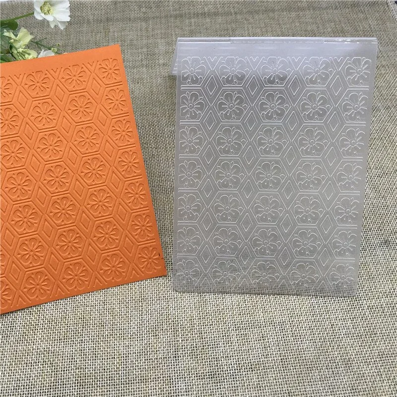 Hexagon geometric flowers print DIY Plastic Embossing Folders for DIY Scrapbooking Paper Craft/Card Making Decoration Supplies