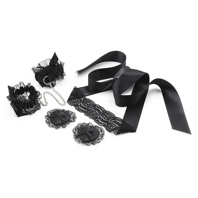 pornhint Pornhint Sexy Stick Bracelet Set Costume Lace Blindfold Eye Mask Role Play Nipple Covers Bondage