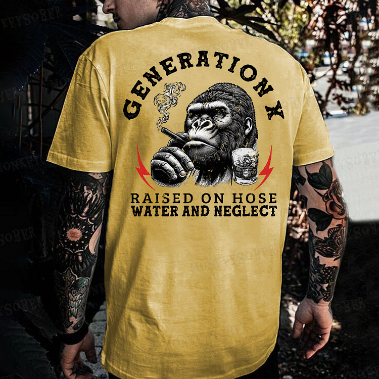 Generation X Raised On Hose Water And Neglect Monkey T-shirt