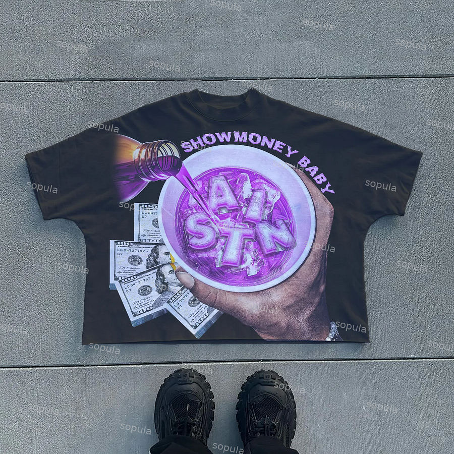 Vintage Saint Showmoney Baby Graphic Cropped T-shirt