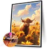Cows In The Sunflower Field Round Diamond Diamond Painting 30*40cm