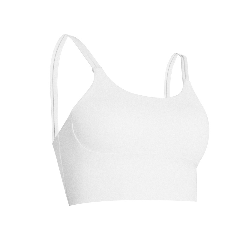 women's white spaghetti strap sports bra