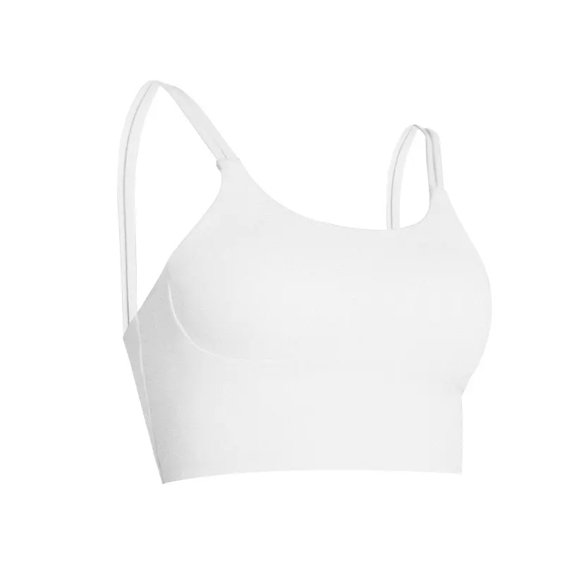 women's white spaghetti strap sports bra