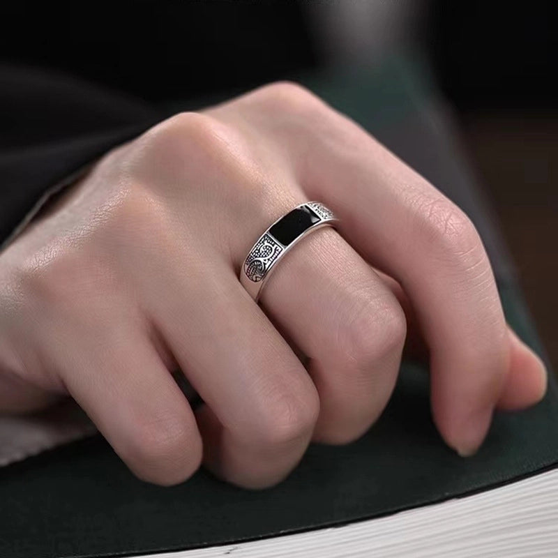 Retro Geometric Copper Plating Men’s Open Rings