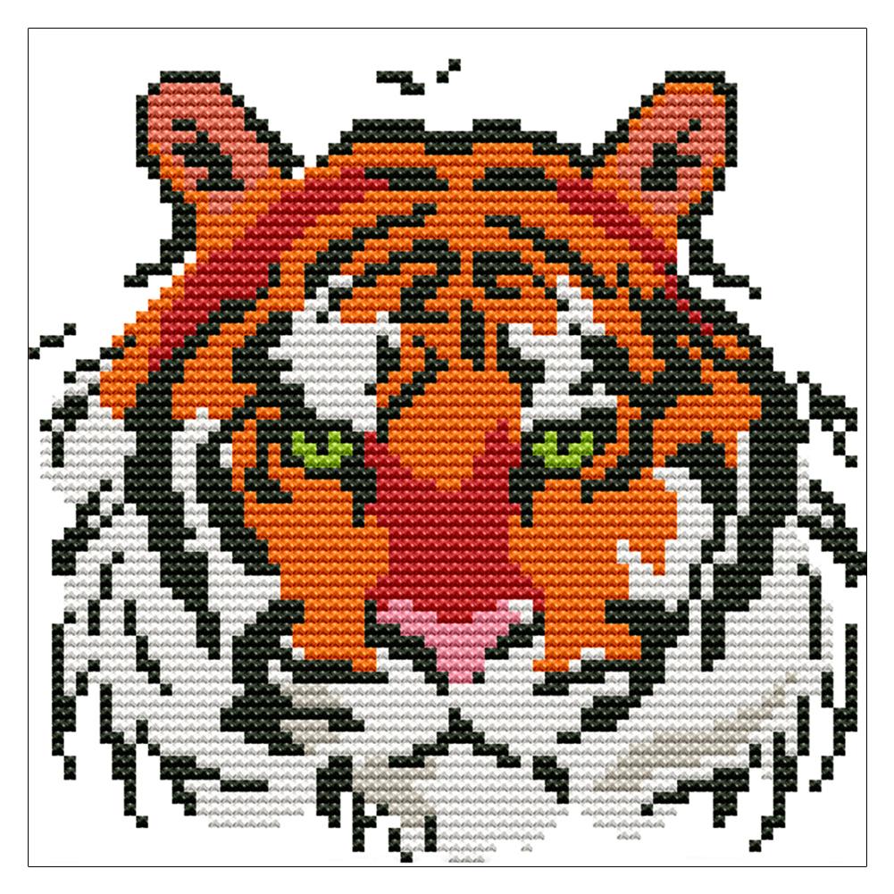 

Tiger - 14CT Stamped Cross Stitch - 17*17cm, 501 Original