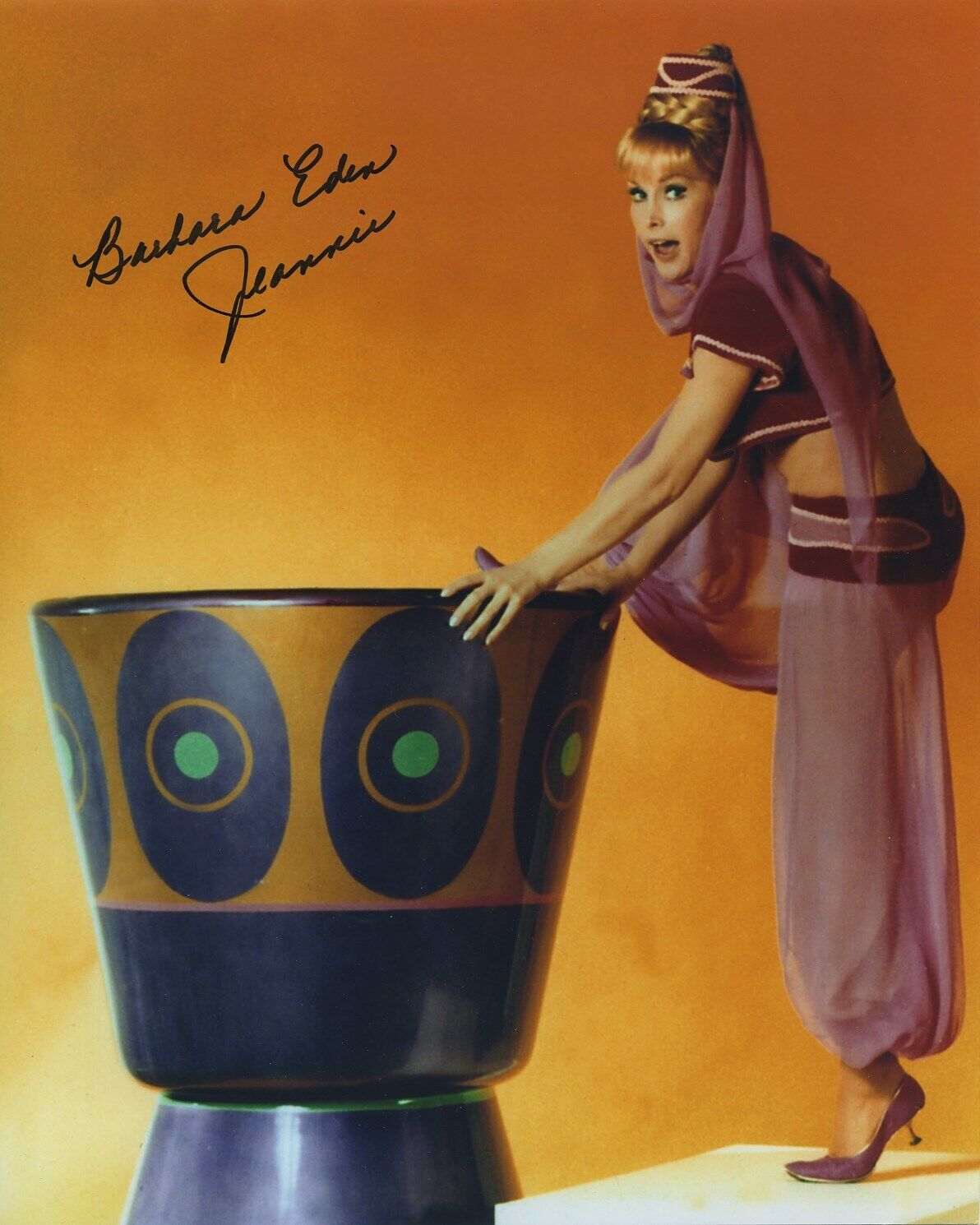 BARBARA EDEN SIGNED AUTOGRAPHED I DREAM OF JEANNIE COLOR Photo Poster painting