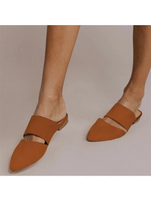 Pointed Toe Flat Ladies Half Slippers