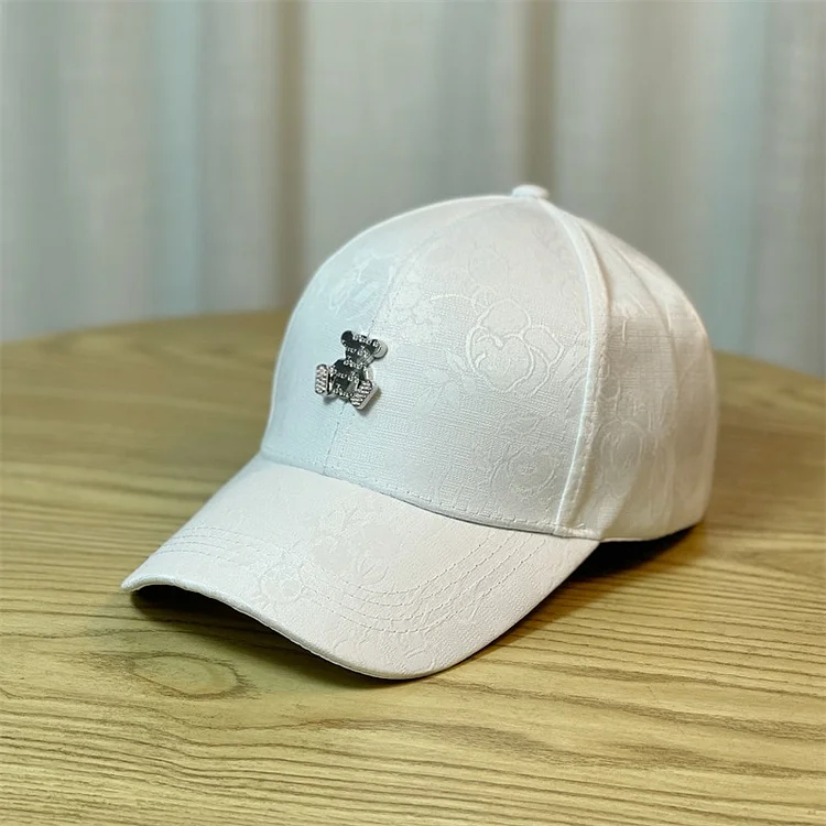 Baseball Cap for Women and Men Cotton Soft Top Hats Rhinestone Bear Summer Sun Caps Casual Snapback Hat Kpop Caps