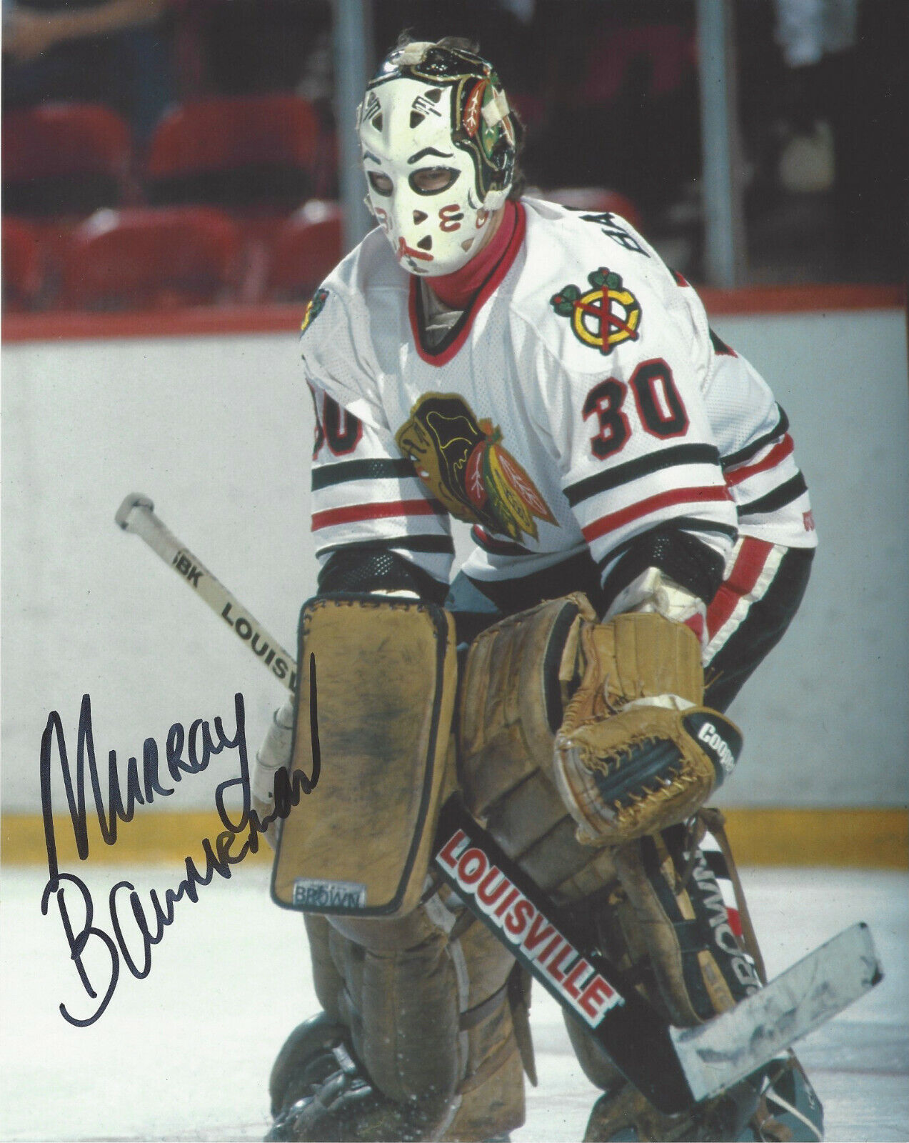 MURRAY BANNERMAN CHICAGO BLACKHAWKS HAND SIGNED AUTHENTIC 8X10 Photo Poster painting D w/COA