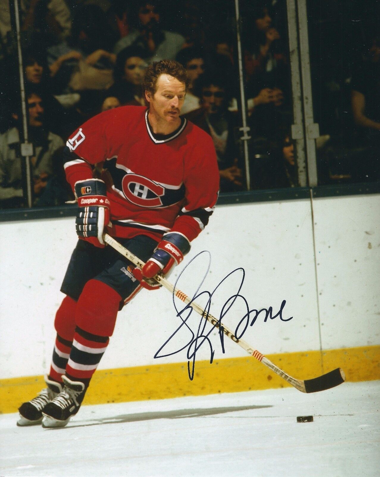 Signed 8x10 LARRY ROBINSON Montreal Canadiens Photo Poster painting - COA