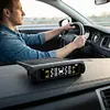 Tire Pressure Monitoring System with 4 External Sensors Tire Pressure Monitor Digital LCD Display Solar Charging for Sedan RV Trailer Truck